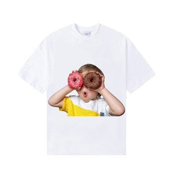 Korejiešu stila ikdienas kokvilnas T-krekls ar apļu kaklu, īsām piedurknēm, drukā ar burtiem un karikatūrām (Pavasaris–Vasara 2025, 95%+ kokvilna)