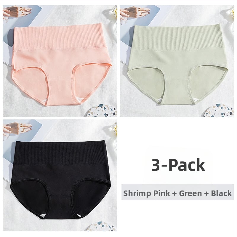 Női pamut magas derékú alsónemű, antibakteriális, légáteresztő, fenékemelő és hasi kontroll