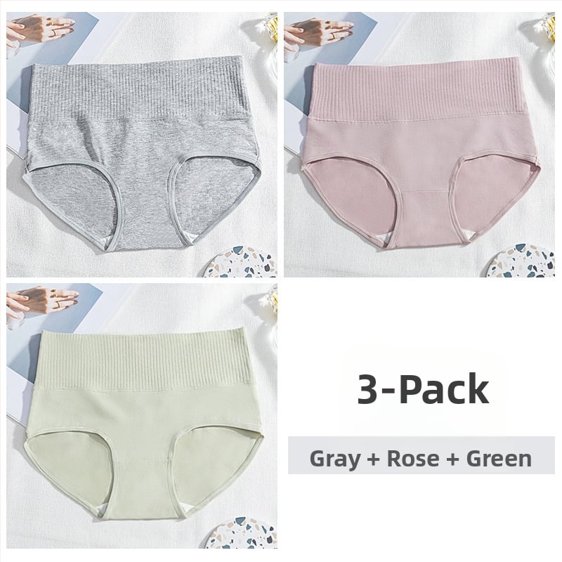 Női pamut magas derékú alsónemű, antibakteriális, légáteresztő, fenékemelő és hasi kontroll