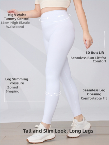Ženske joga hlače, visokim strukom, uski kroj, krojena duljina, nylon 70–80%