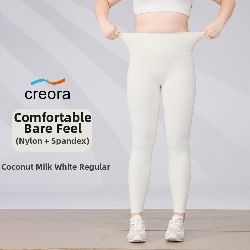 Ženske joga hlače, visokim strukom, uski kroj, krojena duljina, nylon 70–80%