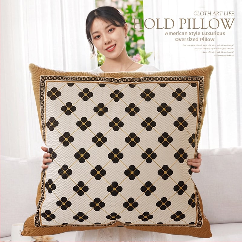 Párna polieszter huzattal, PP gyapot töltés, virágos minta, nyomtatott szövés