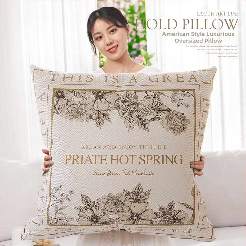 Párna polieszter huzattal, PP gyapot töltés, virágos minta, nyomtatott szövés