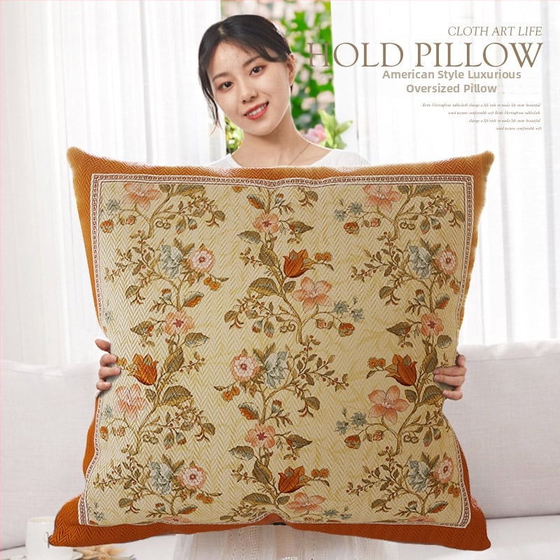 Párna polieszter huzattal, PP gyapot töltés, virágos minta, nyomtatott szövés