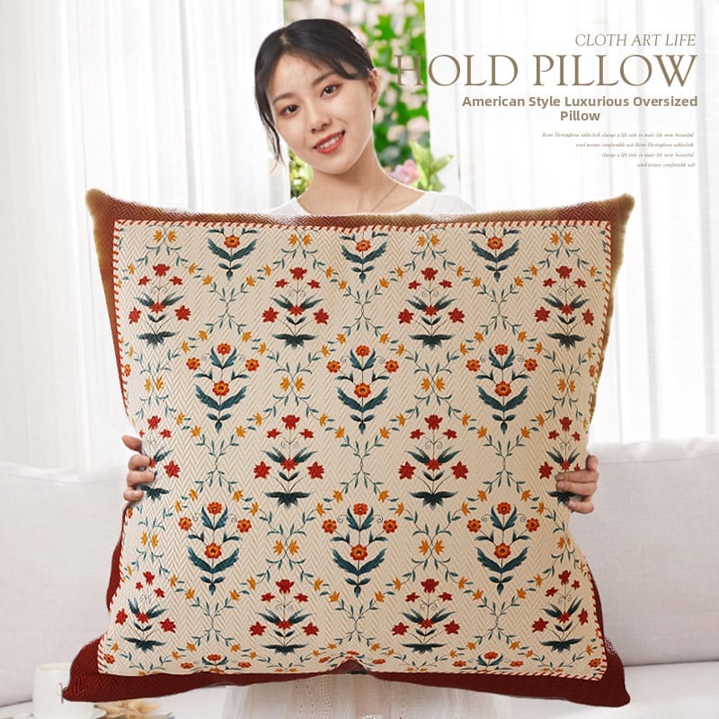 Párna polieszter huzattal, PP gyapot töltés, virágos minta, nyomtatott szövés