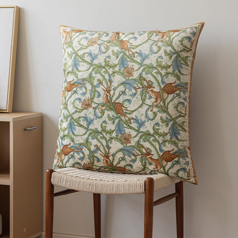 Párna polieszter huzattal, PP gyapot töltés, virágos minta, nyomtatott szövés