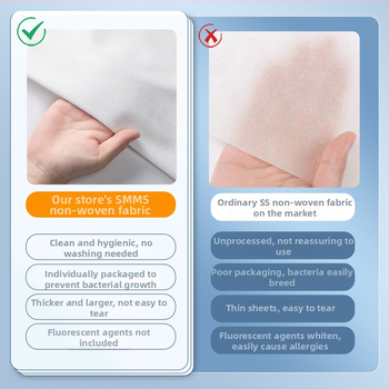 Vienkartinis kelioninis patalynės komplektas, 4 dalių: paklodė, antklodės užvalkalas, pagalvių užvalkalai; nepluošto audinys, pakuotė 1000 vnt., prekės kodas 19314254983