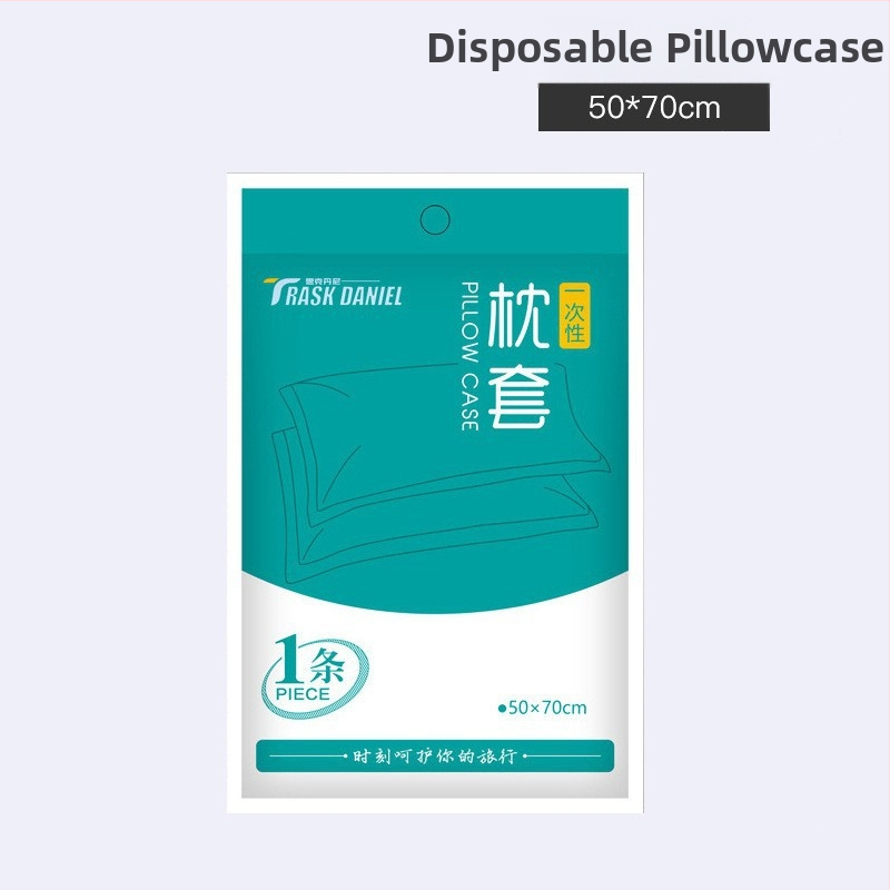 Vienkartinis kelioninis patalynės komplektas, 4 dalių: paklodė, antklodės užvalkalas, pagalvių užvalkalai; nepluošto audinys, pakuotė 1000 vnt., prekės kodas 19314254983