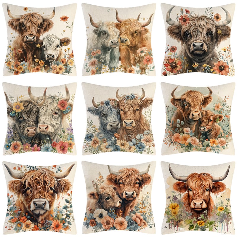 Párnahuzat pamut-len keverékből, geometriai minta, nyomtatás és varrás, modern minimalist stílus, testreszabható, csomagolás 10 db