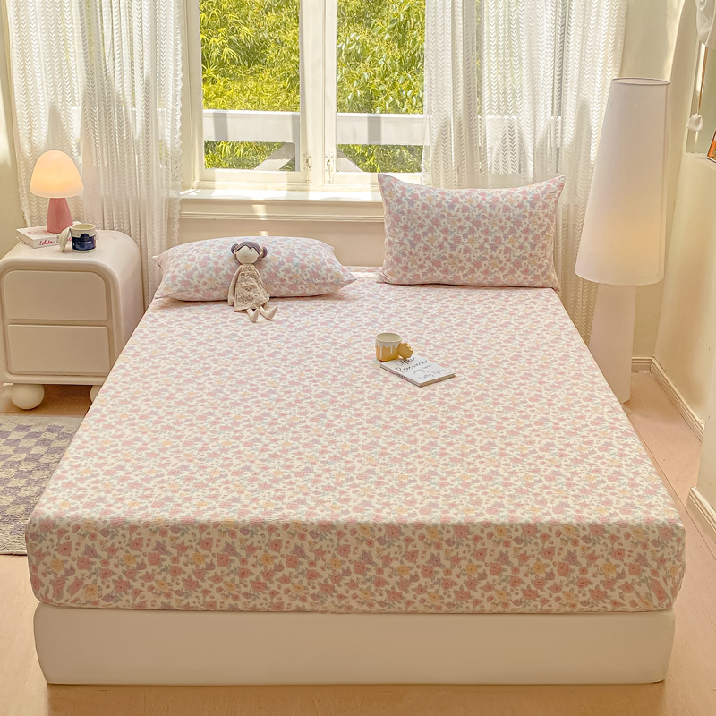 Dupla rétegű gézzel készült gumis lepedő, poliészter, animációs minta, reaktív színezés