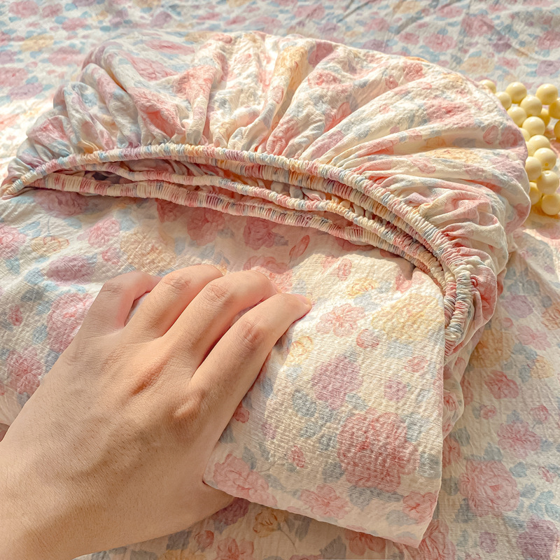 Dupla rétegű gézzel készült gumis lepedő, poliészter, animációs minta, reaktív színezés