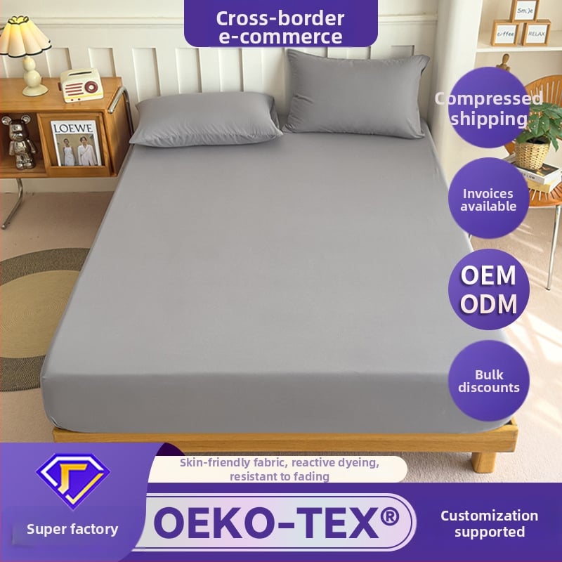 Poliészterből készült elasztikus ágyneműhuzat, kefés felülettel, reaktív színezéssel, 300–500 g/m², egész éves használatra