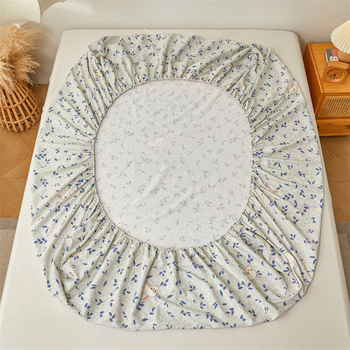 Gumis lepedő – 100% tiszta pamut, twill szövés, reaktív nyomtatás, minta: növények és virágok, tömege 300–500 g