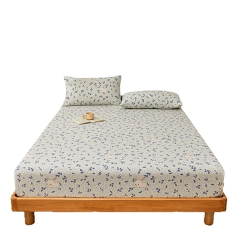 Gumis lepedő – 100% tiszta pamut, twill szövés, reaktív nyomtatás, minta: növények és virágok, tömege 300–500 g