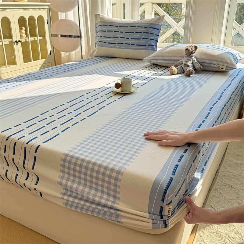 Gumis lepedő – 100% tiszta pamut, twill szövés, reaktív nyomtatás, minta: növények és virágok, tömege 300–500 g