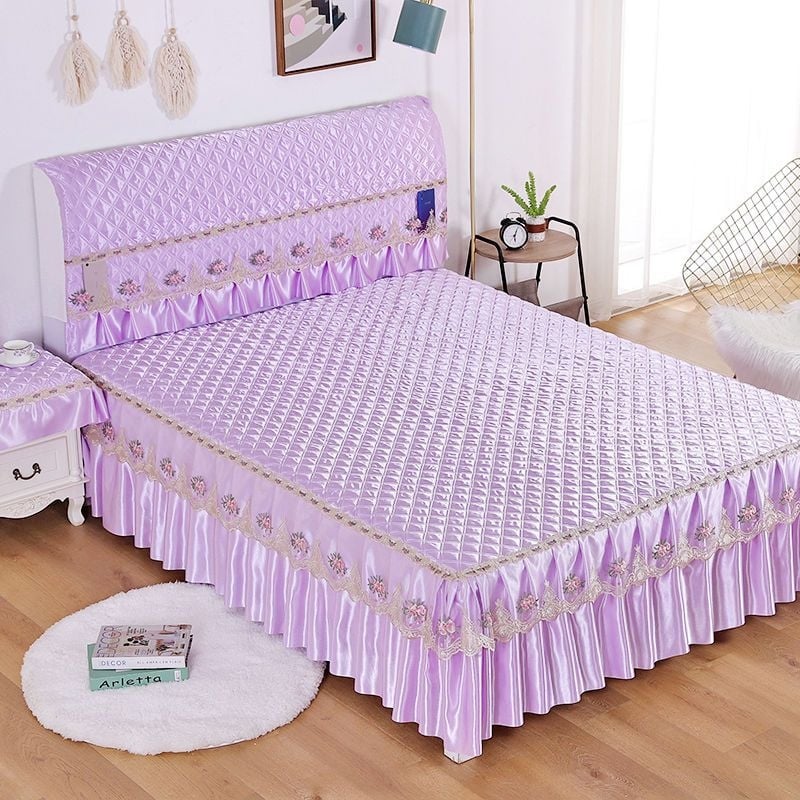 Ágytakaró készlet: huzat az ágy végéhez és ágyszoknya; Anyag: poliészter; Nyomtatás: tie-dye; Szövés: más; Tömeg: kevesebb mint 300 g