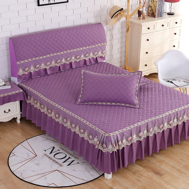 Ágytakaró készlet: huzat az ágy végéhez és ágyszoknya; Anyag: poliészter; Nyomtatás: tie-dye; Szövés: más; Tömeg: kevesebb mint 300 g