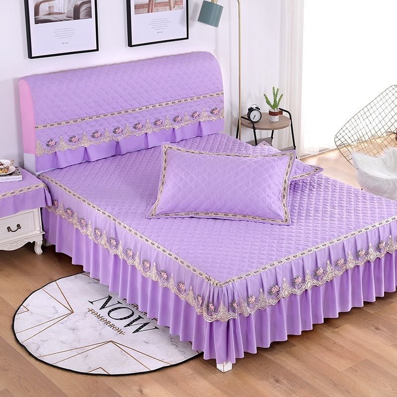 Ágytakaró készlet: huzat az ágy végéhez és ágyszoknya; Anyag: poliészter; Nyomtatás: tie-dye; Szövés: más; Tömeg: kevesebb mint 300 g