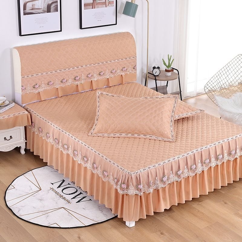 Ágytakaró készlet: huzat az ágy végéhez és ágyszoknya; Anyag: poliészter; Nyomtatás: tie-dye; Szövés: más; Tömeg: kevesebb mint 300 g