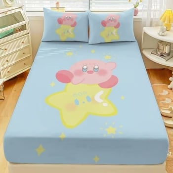 Gumis lepedő matracra, rajzfilm csillagos mintával, bolyhos szövés, digitális nyomtatás, poliészter rost