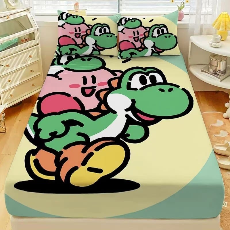 Gumis lepedő matracra, rajzfilm csillagos mintával, bolyhos szövés, digitális nyomtatás, poliészter rost