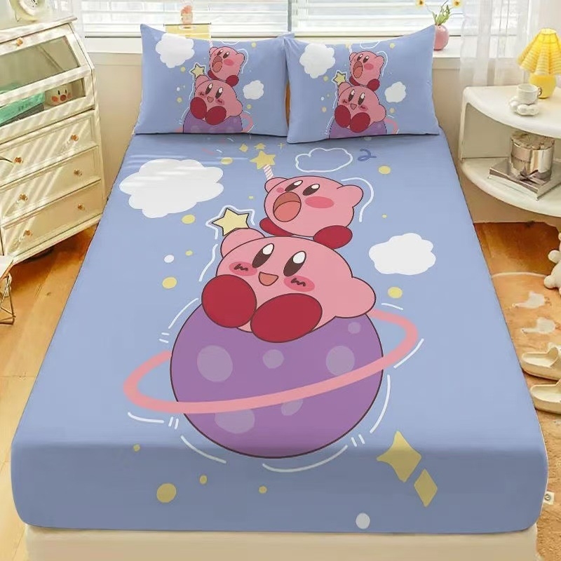 Gumis lepedő matracra, rajzfilm csillagos mintával, bolyhos szövés, digitális nyomtatás, poliészter rost