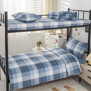 100% medvilnės patalynės komplektas studentų bendrabutyje, 3 dalių, Twill audinys, reaktyvus spausdinimas, geometrinis raštas, audinio tankis 130×70
