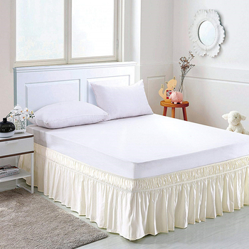 Bed skirt, monochrome twill fabric with semi-dye printing, 100% polyester, all-season