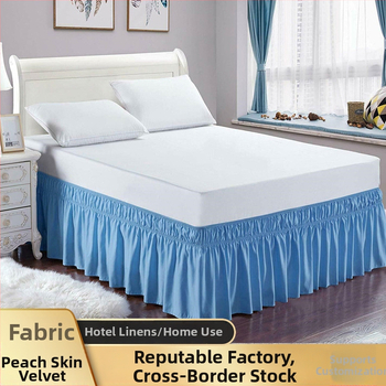Bed skirt, monochrome twill fabric with semi-dye printing, 100% polyester, all-season