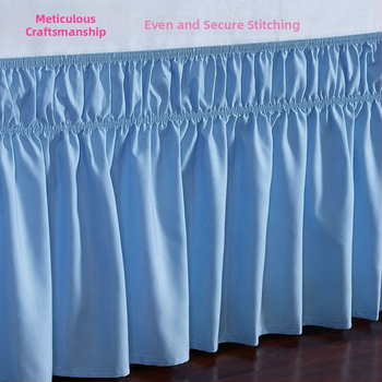 Bed skirt, monochrome twill fabric with semi-dye printing, 100% polyester, all-season