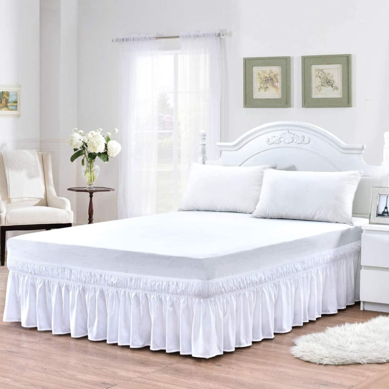 Bed skirt, monochrome twill fabric with semi-dye printing, 100% polyester, all-season