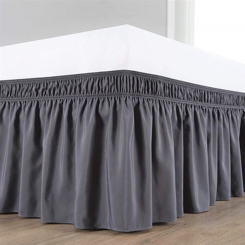 Bed skirt, monochrome twill fabric with semi-dye printing, 100% polyester, all-season