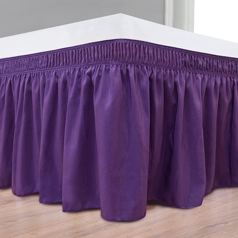 Bed skirt, monochrome twill fabric with semi-dye printing, 100% polyester, all-season