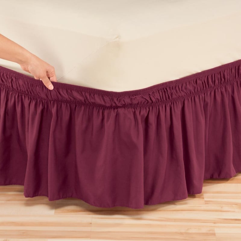 Bed skirt, monochrome twill fabric with semi-dye printing, 100% polyester, all-season