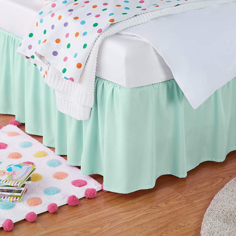 Bed skirt, monochrome twill fabric with semi-dye printing, 100% polyester, all-season