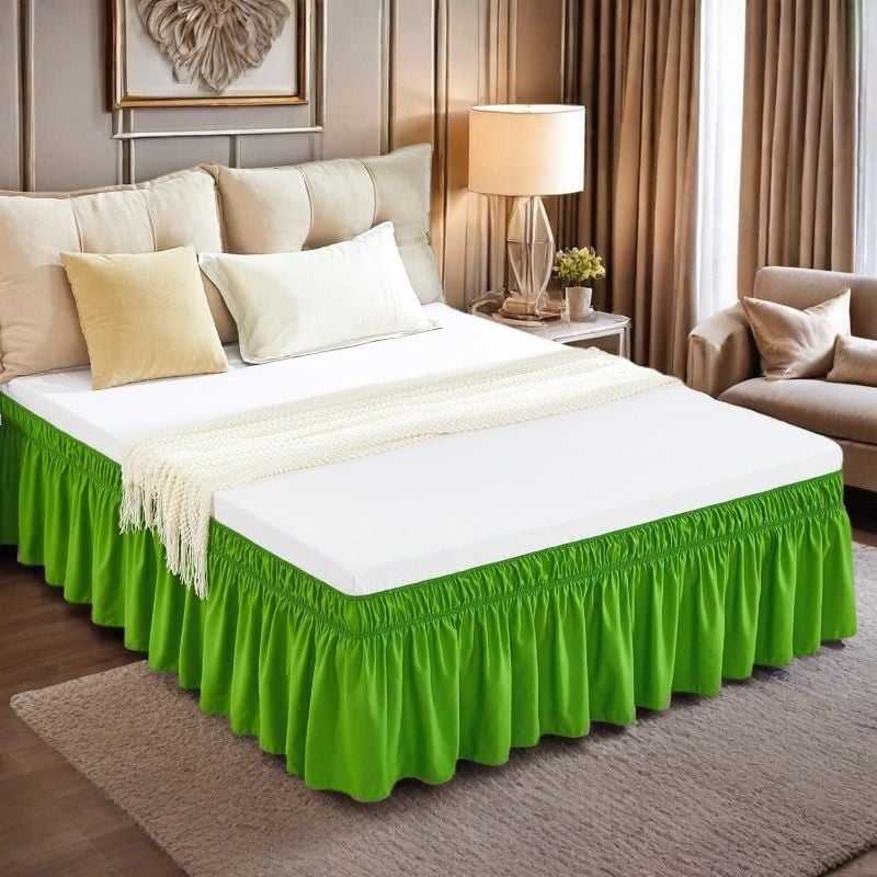 Bed skirt, monochrome twill fabric with semi-dye printing, 100% polyester, all-season