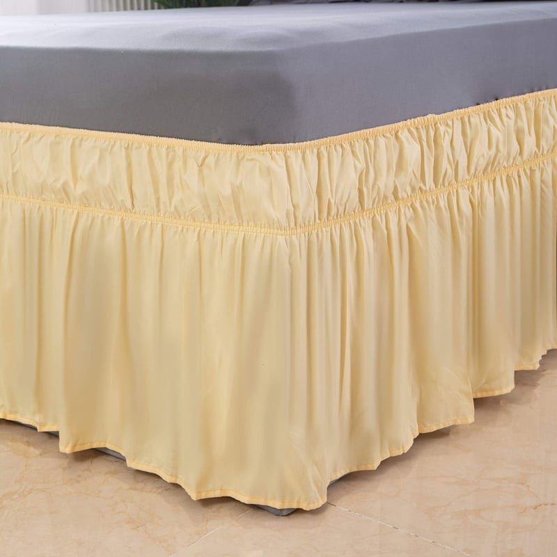 Bed skirt, monochrome twill fabric with semi-dye printing, 100% polyester, all-season