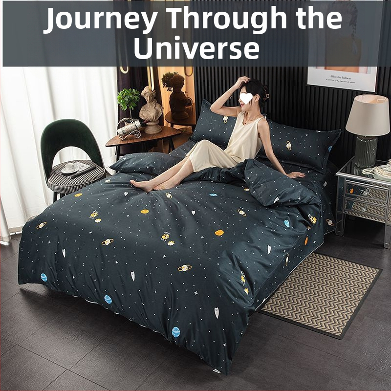 Pima medvilnės antklodės užvalkalas, plokščias mezgimas, tie-dye raštas, mielas stilius