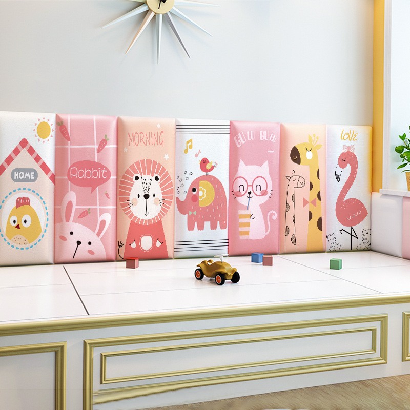 3D καρτούν προστατευτικό τοίχου με αυτοκόλλητο συνθετικό δέρμα, για υπνοδωμάτιο, μελέτη και είσοδο