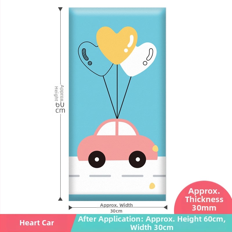 3D καρτούν προστατευτικό τοίχου με αυτοκόλλητο συνθετικό δέρμα, για υπνοδωμάτιο, μελέτη και είσοδο