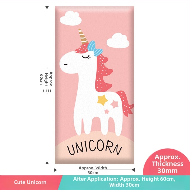 3D καρτούν προστατευτικό τοίχου με αυτοκόλλητο συνθετικό δέρμα, για υπνοδωμάτιο, μελέτη και είσοδο