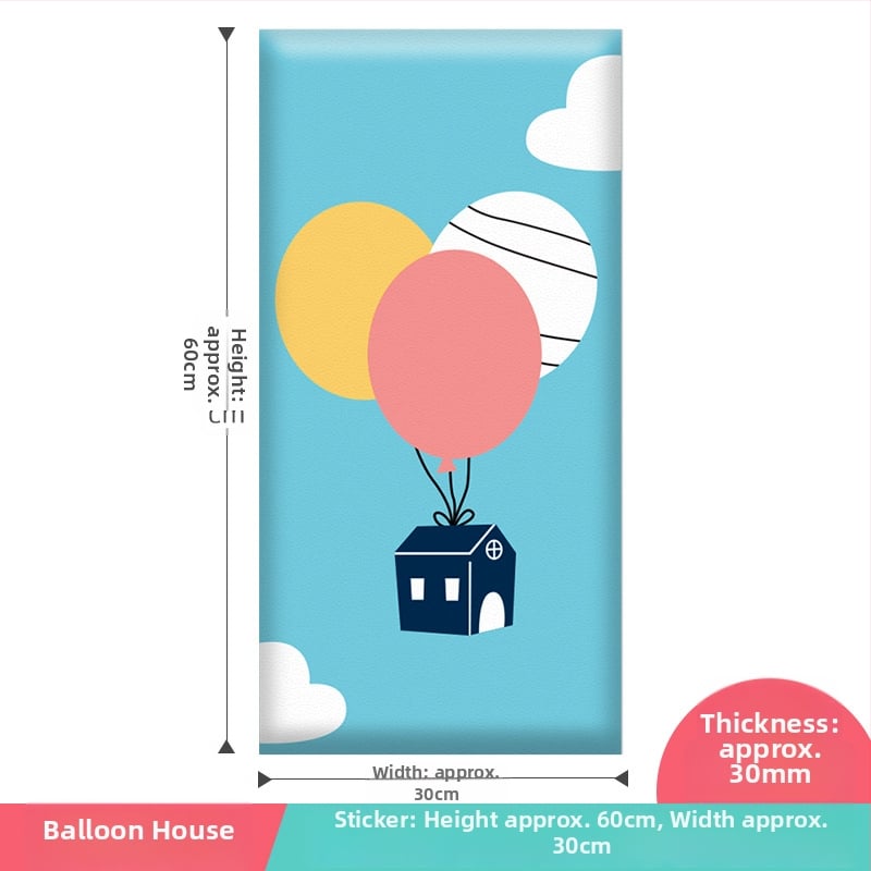 3D καρτούν προστατευτικό τοίχου με αυτοκόλλητο συνθετικό δέρμα, για υπνοδωμάτιο, μελέτη και είσοδο