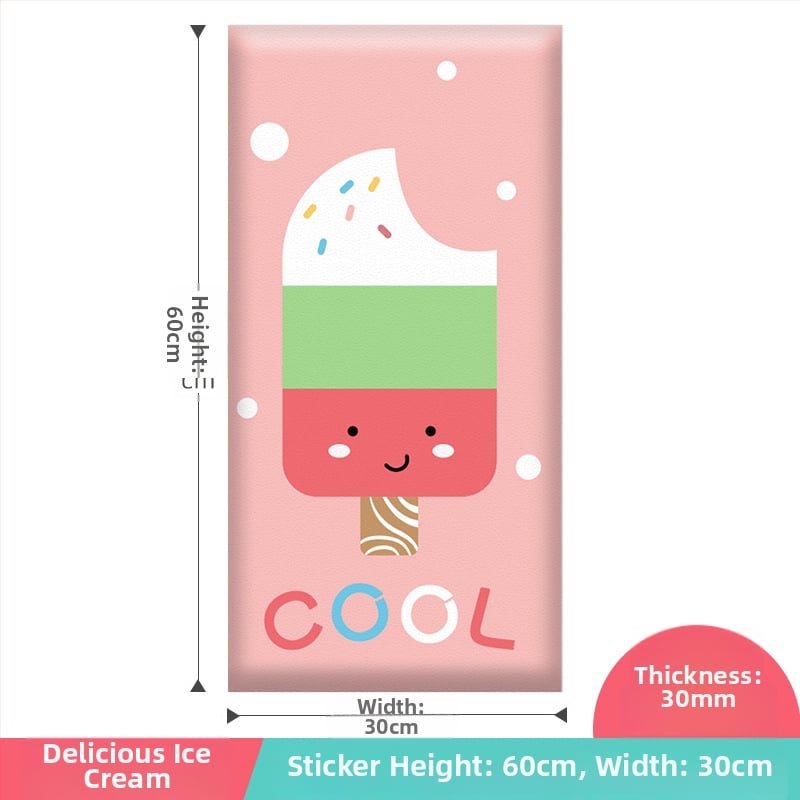 3D καρτούν προστατευτικό τοίχου με αυτοκόλλητο συνθετικό δέρμα, για υπνοδωμάτιο, μελέτη και είσοδο