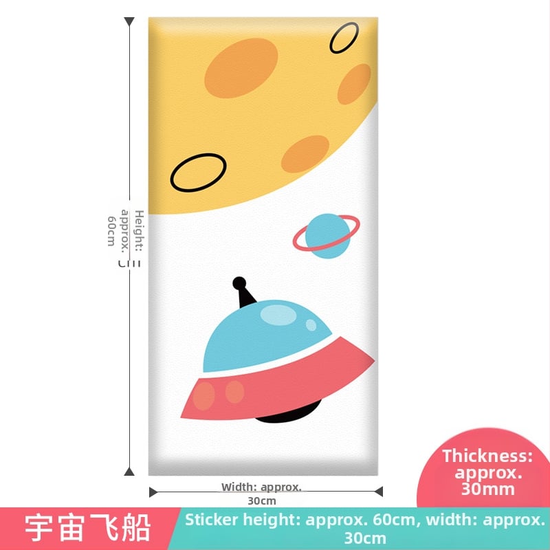 3D καρτούν προστατευτικό τοίχου με αυτοκόλλητο συνθετικό δέρμα, για υπνοδωμάτιο, μελέτη και είσοδο