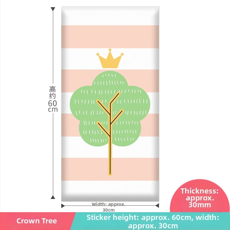 3D καρτούν προστατευτικό τοίχου με αυτοκόλλητο συνθετικό δέρμα, για υπνοδωμάτιο, μελέτη και είσοδο