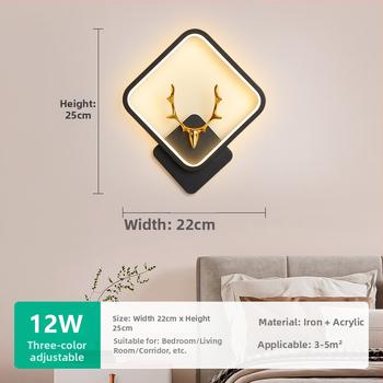 Nordinė sieninė lempa su LED, 220V, tinkama svetainei ir koridoriui, prekė Sheng bangrong