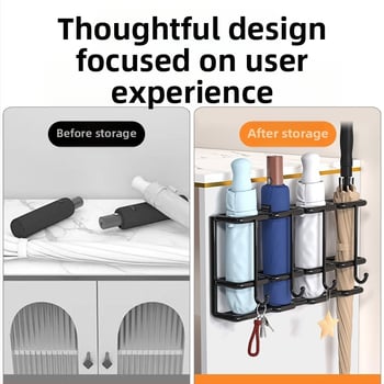 Sieninis skėtinių laikiklis įėjimui, su šešiais lygiais, reikalingas montavimas