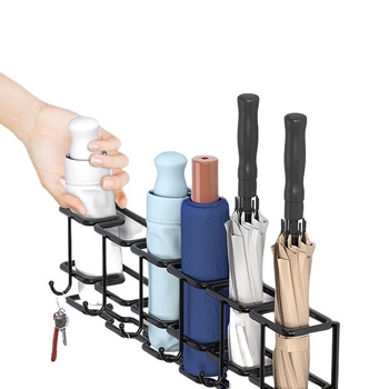 Sieninis skėtinių laikiklis įėjimui, su šešiais lygiais, reikalingas montavimas