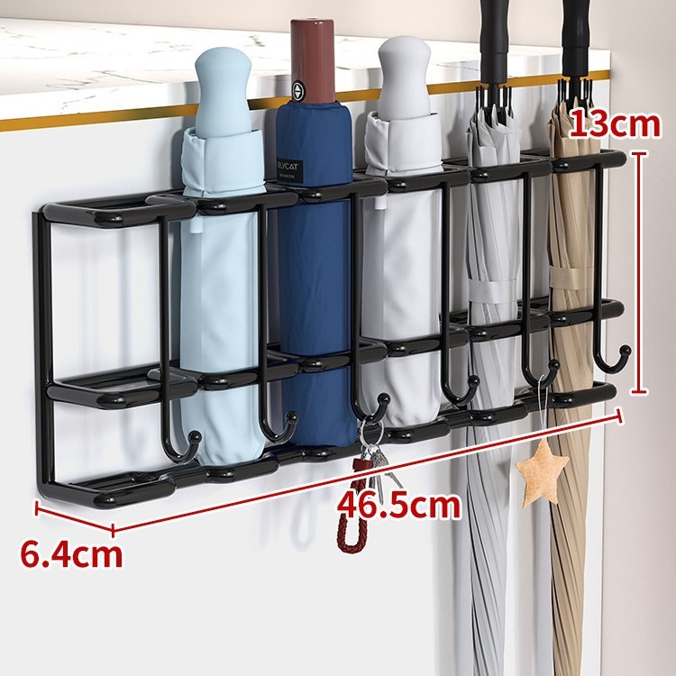 Sieninis skėtinių laikiklis įėjimui, su šešiais lygiais, reikalingas montavimas