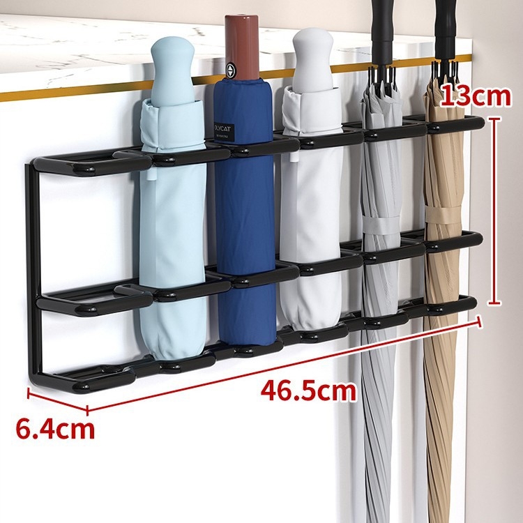 Sieninis skėtinių laikiklis įėjimui, su šešiais lygiais, reikalingas montavimas